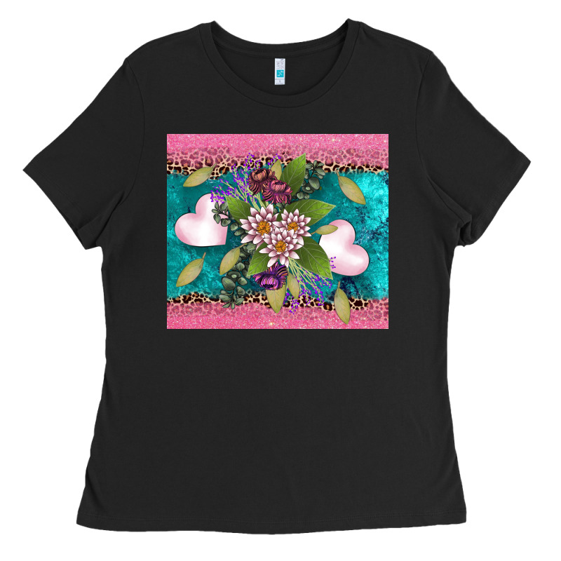 V.d Flowers And Hearts Ladies Tee by AdoDesignShop | Teevron