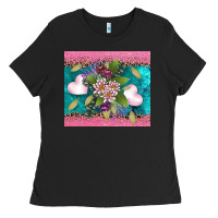 Black v.d flowers and hearts Ladies Tee - AdoDesignShop