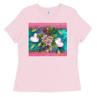 Bubblegum Pink v.d flowers and hearts Ladies Tee - AdoDesignShop