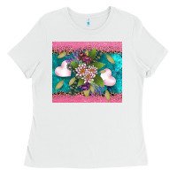White v.d flowers and hearts Ladies Tee - AdoDesignShop