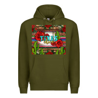Army Green texas chica with roses Premium Hoodie - Jasminsmagicworld