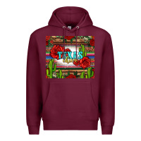 Burgundy texas chica with roses Premium Hoodie - Jasminsmagicworld