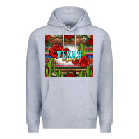 Heather Grey texas chica with roses Premium Hoodie - Jasminsmagicworld