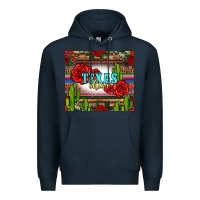 Navy texas chica with roses Premium Hoodie - Jasminsmagicworld