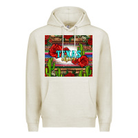 Oatmeal Heather texas chica with roses Premium Hoodie - Jasminsmagicworld