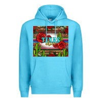 Ocean Blue texas chica with roses Premium Hoodie - Jasminsmagicworld