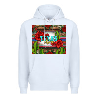White texas chica with roses Premium Hoodie - Jasminsmagicworld