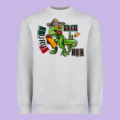 Taco Saurus Rex Heavyweight Sweatshirt Designed By Cowhidedigitalart