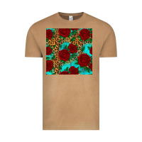Vintage Camel leopard roses seamless pattern Vintage Tee - HRA Design Shop