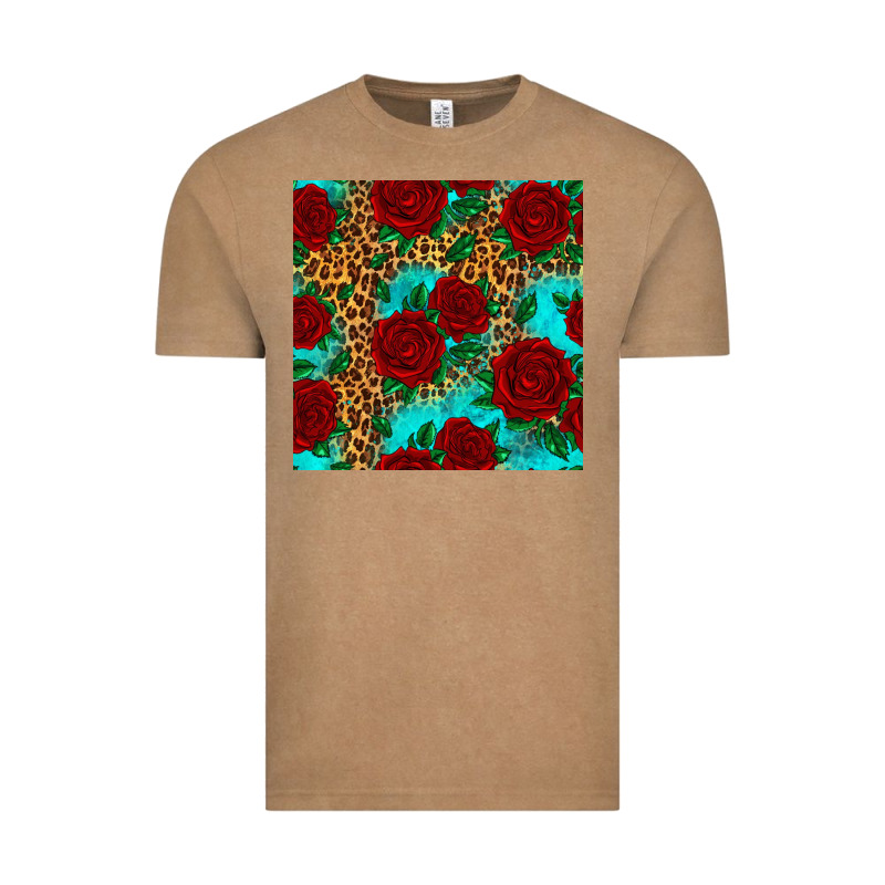 Leopard Roses Seamless Pattern Vintage Tee by HRA Design Shop | Teevron