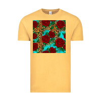 Vintage Mustard leopard roses seamless pattern Vintage Tee - HRA Design Shop