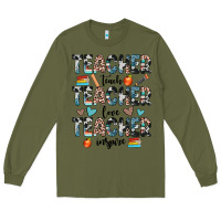 Army Green teacher teach love inspire Long Sleeve Tee - JahusDesignShop