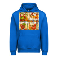 Cobalt Hello Fall pumpkins Urban Hoodie - NancyCooperArtShop