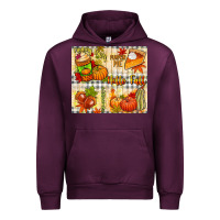 Mauve Wine Hello Fall pumpkins Urban Hoodie - NancyCooperArtShop