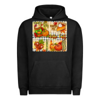 Pigment Black Hello Fall pumpkins Urban Hoodie - NancyCooperArtShop