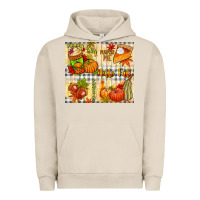 Pigment French Oak Hello Fall pumpkins Urban Hoodie - NancyCooperArtShop