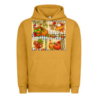 Pigment Peanut Butter Hello Fall pumpkins Urban Hoodie - NancyCooperArtShop