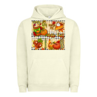 Pigment Pistachio Hello Fall pumpkins Urban Hoodie - NancyCooperArtShop