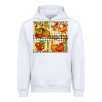 White Hello Fall pumpkins Urban Hoodie - NancyCooperArtShop