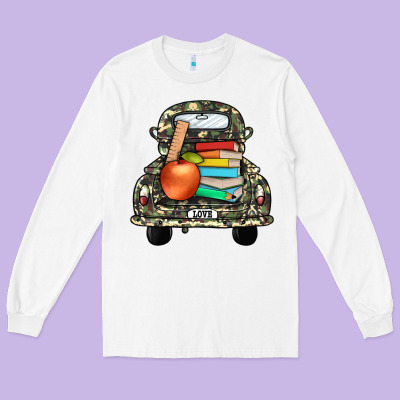 Farm Truck,back To School Long Sleeve Tee Designed By Jahusdesignshop