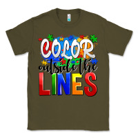 Army Green color outside the lines Classic Tee - AdoDesignShop