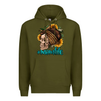 Army Green momlife skull with bandana Premium Hoodie - Jasminsmagicworld