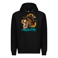 Black momlife skull with bandana Premium Hoodie - Jasminsmagicworld