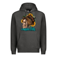 Charcoal Heather momlife skull with bandana Premium Hoodie - Jasminsmagicworld