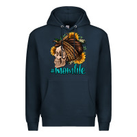 Navy momlife skull with bandana Premium Hoodie - Jasminsmagicworld