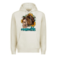 Oatmeal Heather momlife skull with bandana Premium Hoodie - Jasminsmagicworld