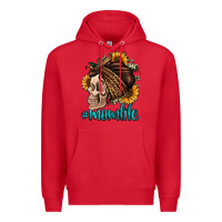 Red momlife skull with bandana Premium Hoodie - Jasminsmagicworld