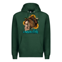 Sports Green momlife skull with bandana Premium Hoodie - Jasminsmagicworld