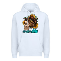 White momlife skull with bandana Premium Hoodie - Jasminsmagicworld