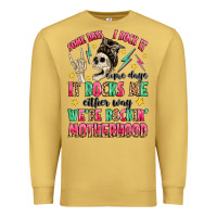 Antique Gold some days i rock it some days it rocks me Premium Sweatshirt - MaliasSmallBusiness