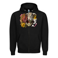 Black hereford bull western background Zipper Hoodie - LillyAllenDesigns