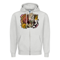 Dove Grey hereford bull western background Zipper Hoodie - LillyAllenDesigns