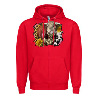 Red hereford bull western background Zipper Hoodie - LillyAllenDesigns