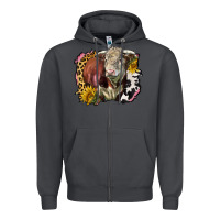 Smoke hereford bull western background Zipper Hoodie - LillyAllenDesigns