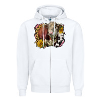 White hereford bull western background Zipper Hoodie - LillyAllenDesigns