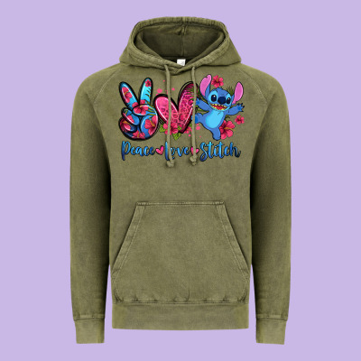 Peace Love Stitch Vintage Hoodie Designed By Zillion Design Studio