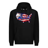 Black usa flag baseball Premium Hoodie - BarkalooDesign