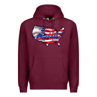 Burgundy usa flag baseball Premium Hoodie - BarkalooDesign