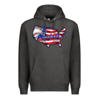 Charcoal Heather usa flag baseball Premium Hoodie - BarkalooDesign