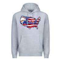 Heather Grey usa flag baseball Premium Hoodie - BarkalooDesign