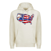 Oatmeal Heather usa flag baseball Premium Hoodie - BarkalooDesign