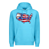 Ocean Blue usa flag baseball Premium Hoodie - BarkalooDesign