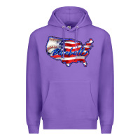 Purple usa flag baseball Premium Hoodie - BarkalooDesign