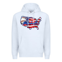 White usa flag baseball Premium Hoodie - BarkalooDesign
