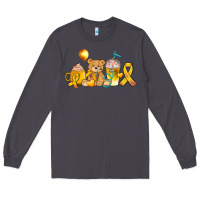 Smoke childhood cancer ribbon and coffee cups Long Sleeve Tee - AdoDesignShop
