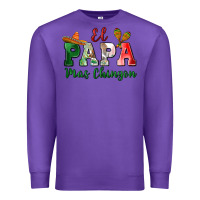 Purple el papa mas chingon Premium Sweatshirt - MaliasSmallBusiness